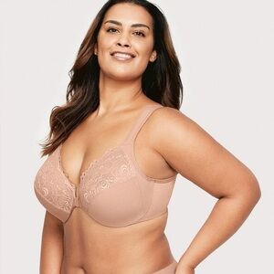 Glamorise Front-Closure WonderWire Bra tan/nude 40DD